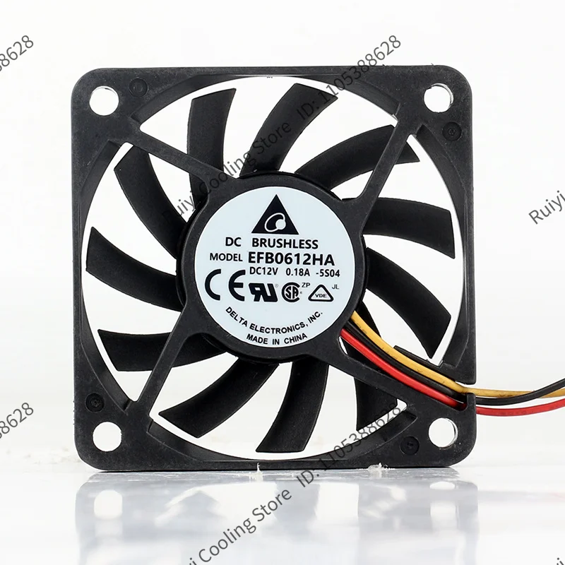 Delta 5V 24V 48V DC12V 0.18A AC EC 6010 60X60X10MM 6CM Ultrathin Chassis Device Power High air Volume EFB0612HA-5S04 Cooling Fan