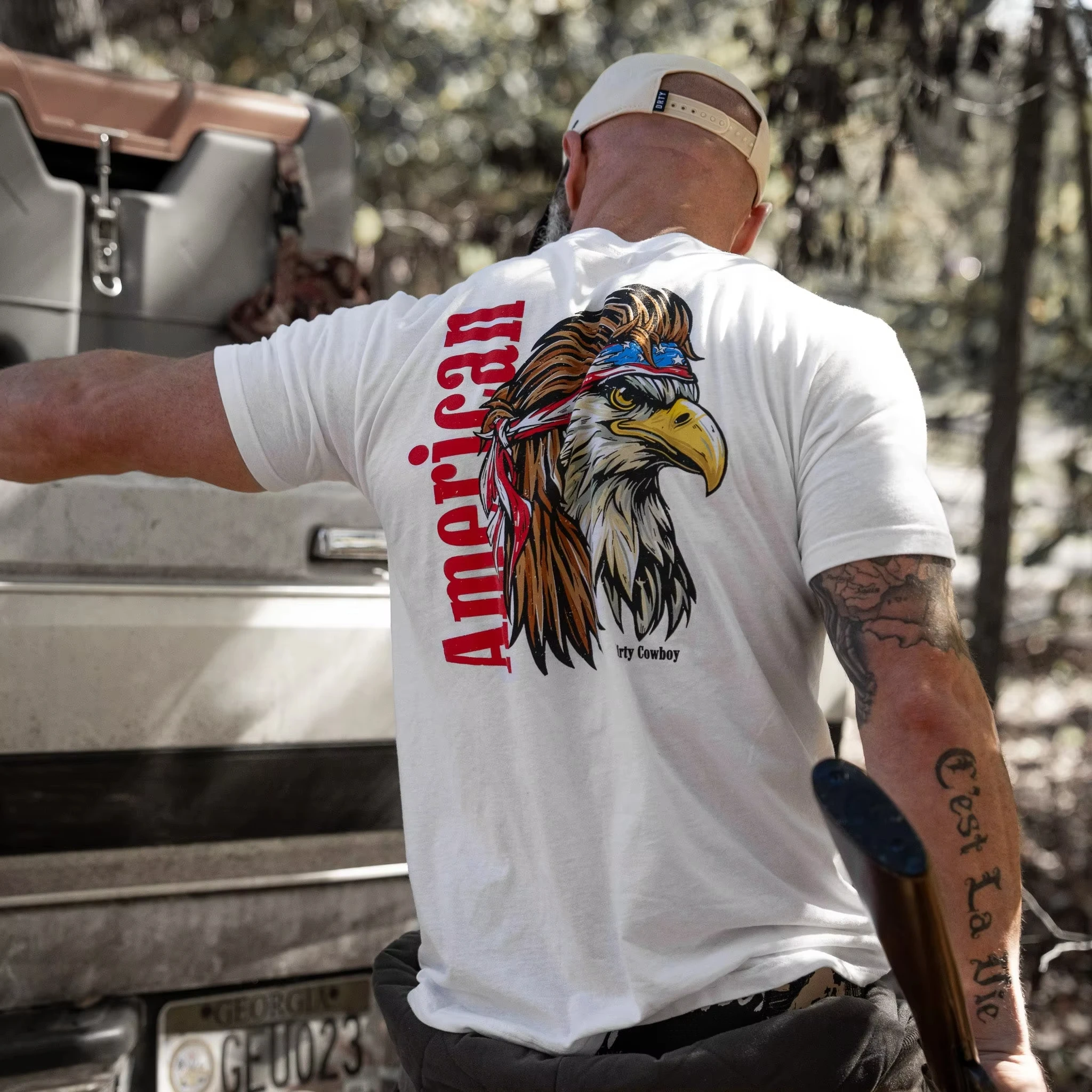 2026 Men's Women's Oversized Crew Neck T-Shirt American Bald Eagle Flag Bandana Patriotic USA Vintage Short Sleeve Casual Tee