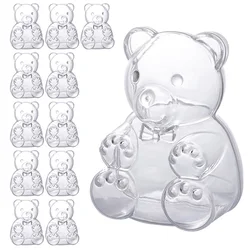 10pcs Bear Shape Candy Box Transparent Jewelry Snack Gift Packaging Box Wedding Birthday Party Decor Supplies Baby Shower Favors