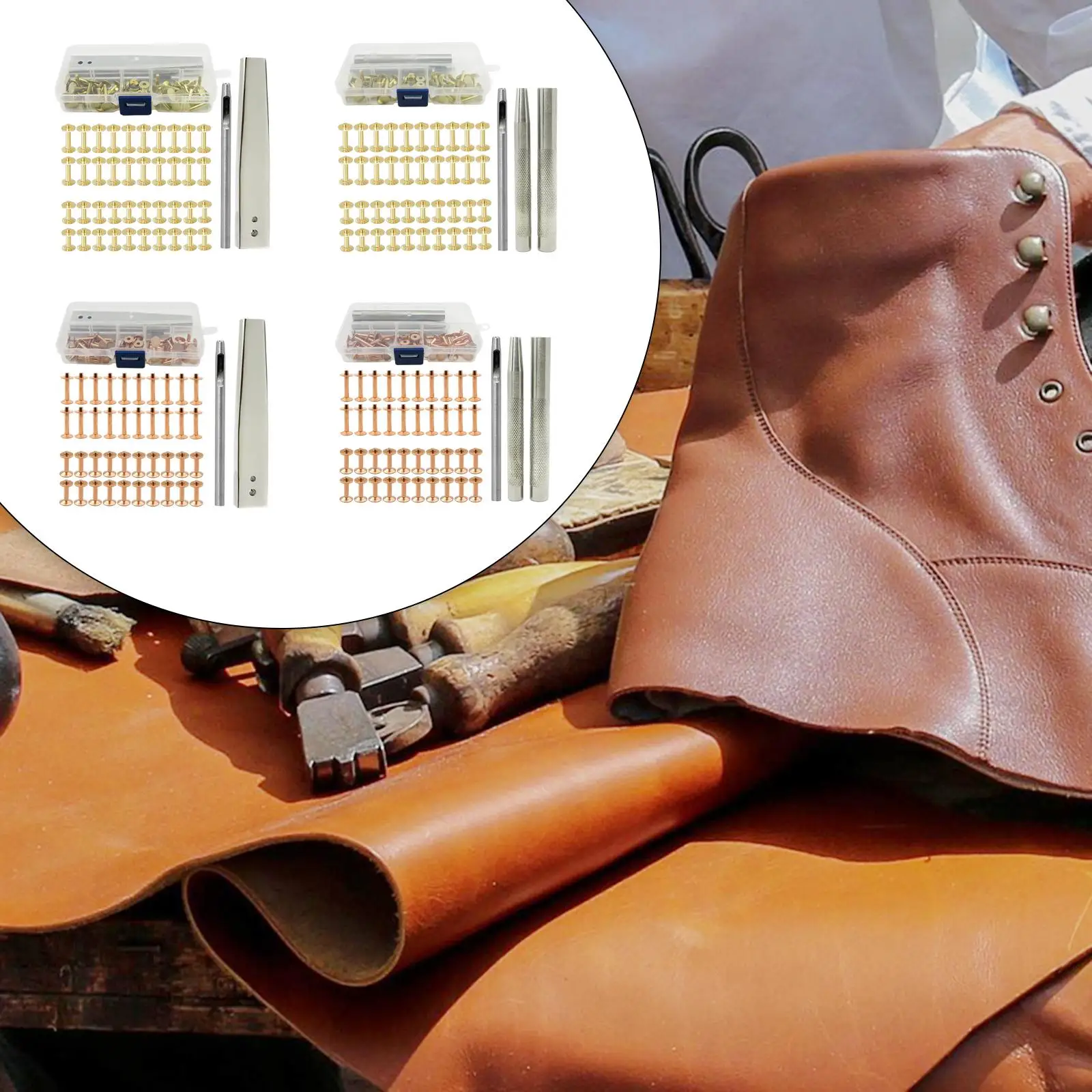 Leather Rivet Kit Rivet Tubular for Belt Repair Belt Making DIY Leathercraft