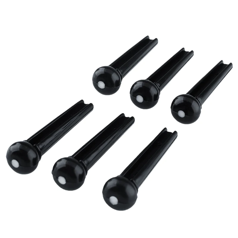 6 Pcs Guitar String Pegs Ebony Bridge Pins Taper Acoustic Guitar Accessories