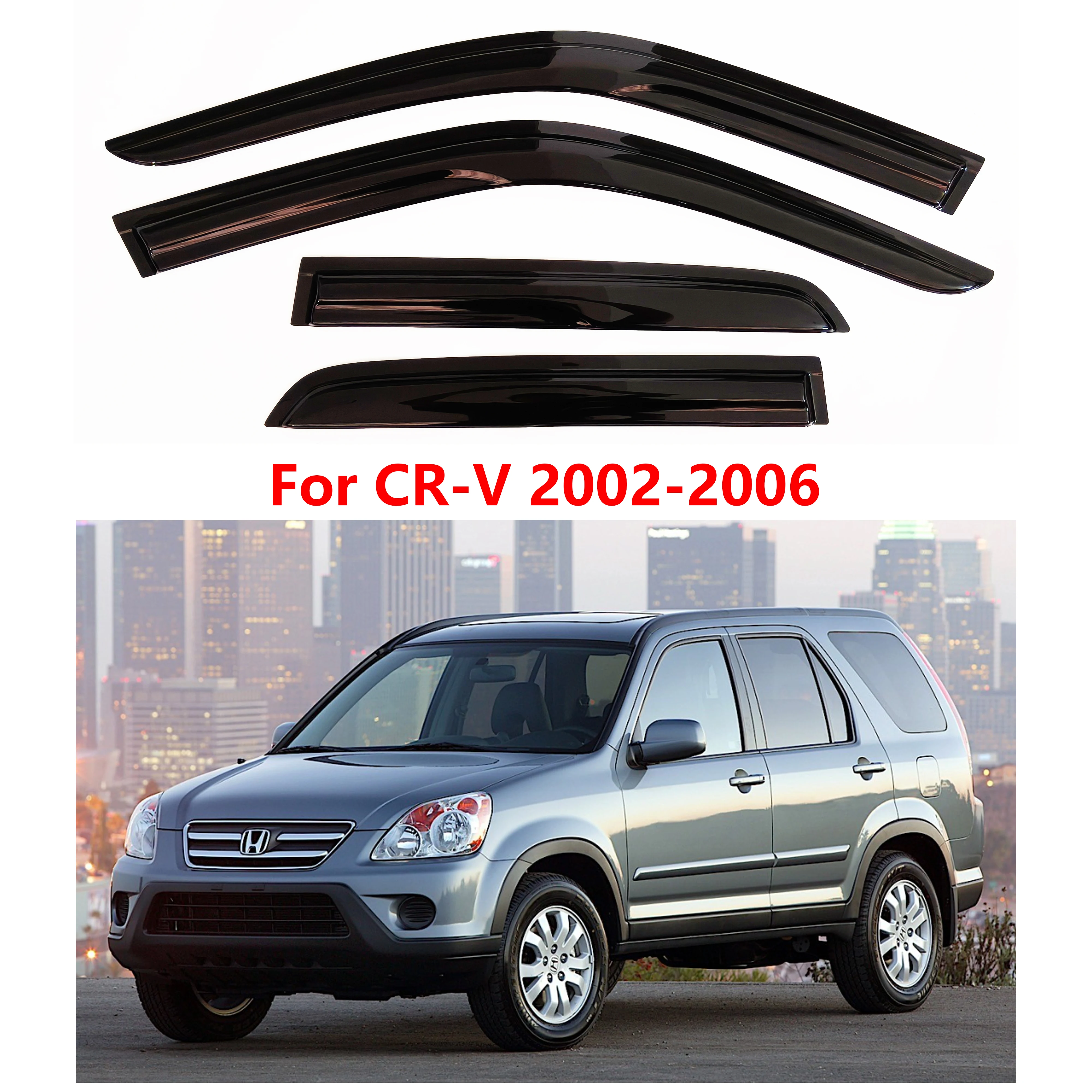 

4 шт. новейшей модели солнцезащитного козырька на окно автомобиля для Honda CR-V 2002-2006, оконный козырек от дождя, оконные козырьки, дождевики