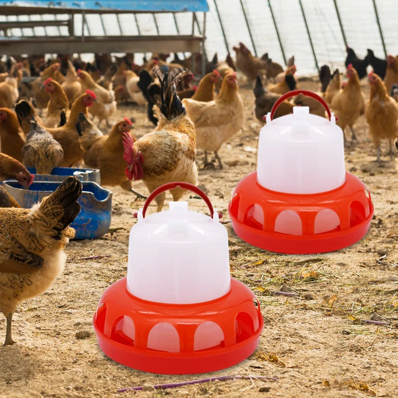 1kg/3kg Automatic Chicken Feeder Water Bucket Drinker Chick Hen Quail Pigeon Feeding Watering Tool Farm Animal Supplies