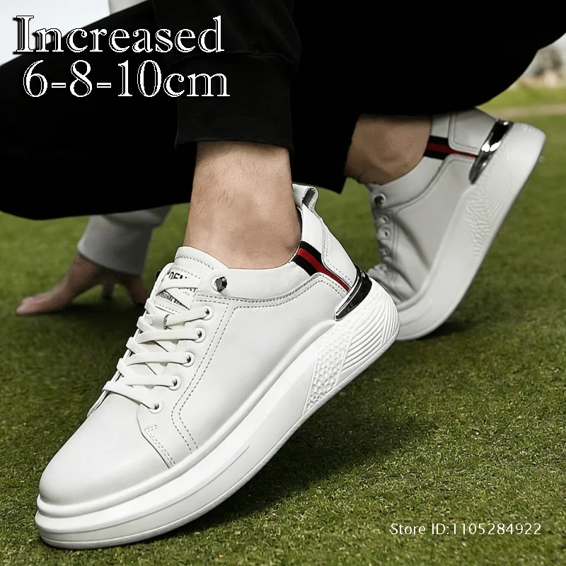 

Мужские повседневные туфли на весну-осень, увеличивающие рост на 6/8 см, из натуральной кожи, модные, дышащие, с подошвой из ЭВА, производство Китай.