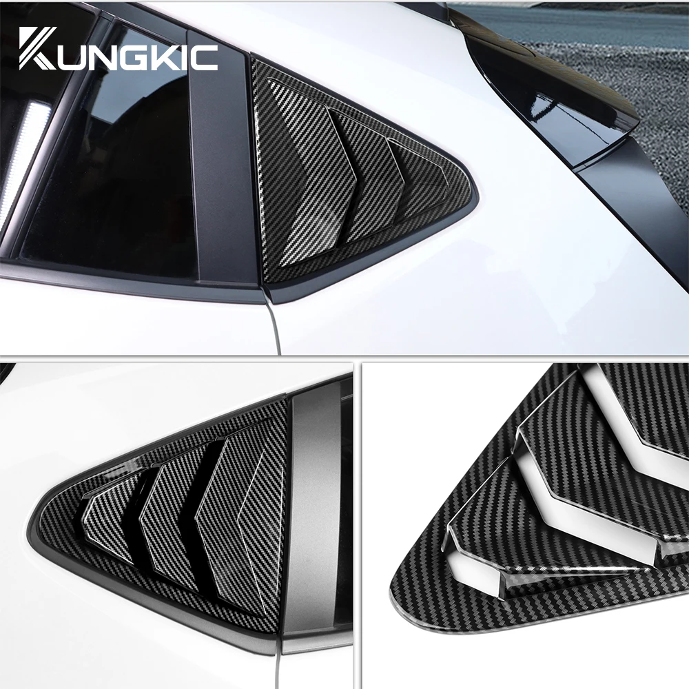 ABS Window Shutter Louver Cover For Subaru Crosstrek 2024 Impreza 2024 Rear Window Carbon Fiber Style Interior Trim Accessories