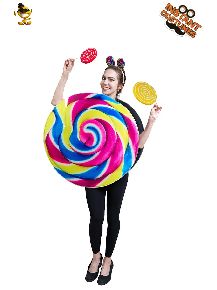 Funny Lollipop Costumes Dress-Up Party Outfits Performance Attire Cosplay Costumes Stage Performance Party Halloween Costumes