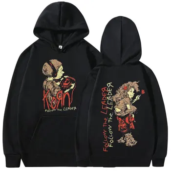 Korn Volg De Leider Walkman Hoodie Metal Gothic Rockband Sweatshirts Met Capuchon Herenkleding Vintage Oversized Pullovers