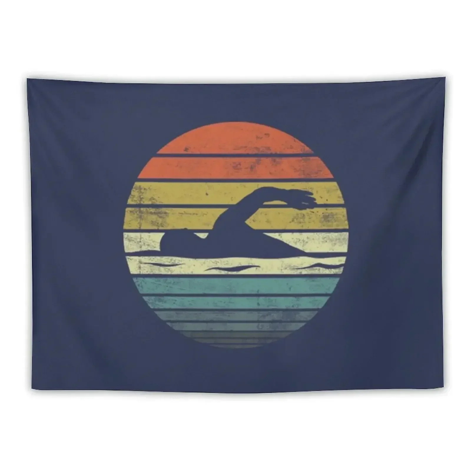 

Swimmer Retro Vintage Sunset Tapestry Wall Hangings Decoration On The Wall Room Decor Korean Style Bed Room Decoration Tapestry