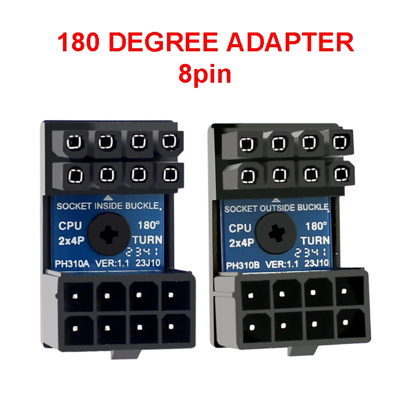 

1PCS 8pin Female 180 Degree Angled to 8P Male Power Adapter for CPU Extension CPU Steering Connector Board