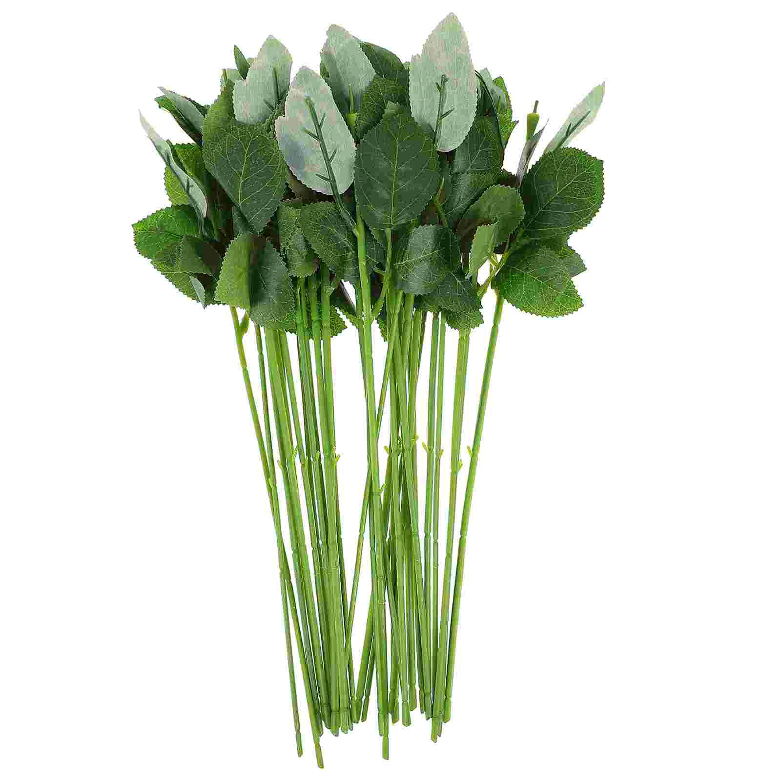 

30 Pcs Bouquet Simulation Flower Pole Artificial Flowers Branches Plastic Leaves with Stems