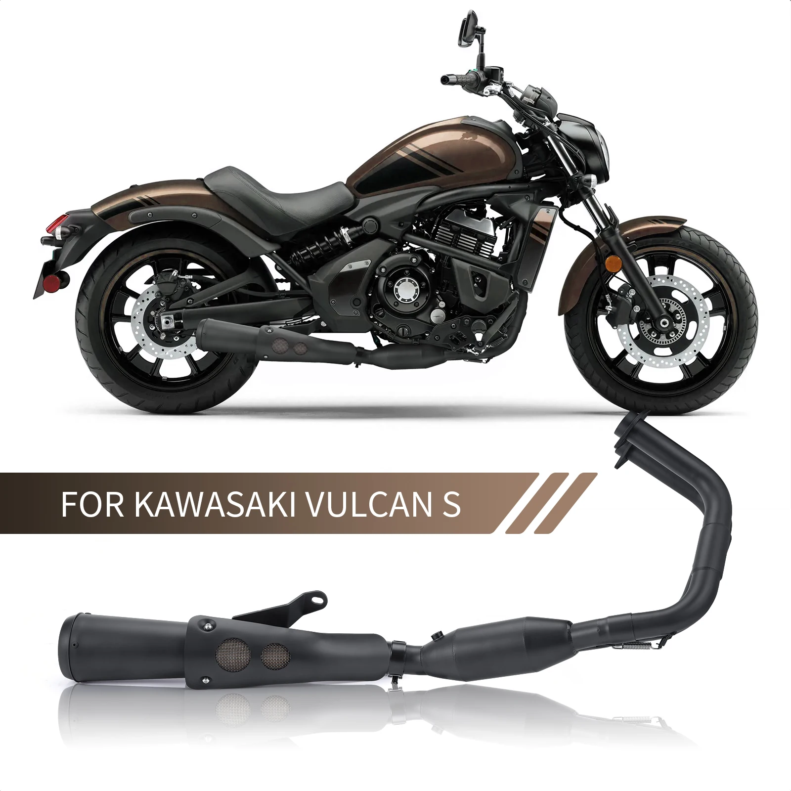 Motorcycle Exhaust Header Pipe Front Link Pipe For Kawasaki Vulcan S650 650s 650 S VN650 black