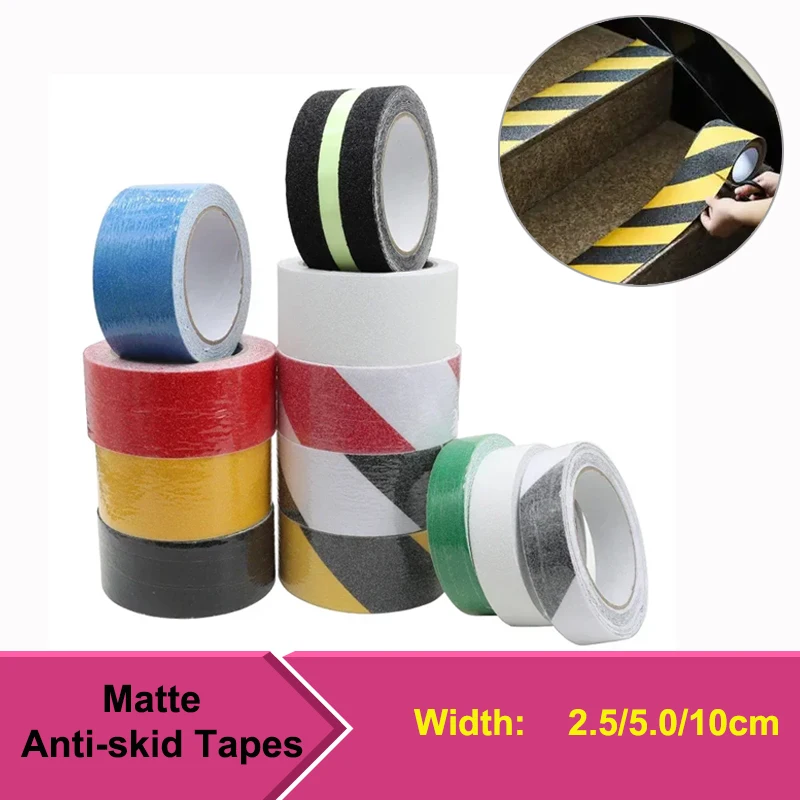 

1/3/5pcs Anti skid PVC Matte Tape Width 2.5/5/10cmx5m Waterproof Wear-resistant Sandpaper Stairs PET Non-slip Sticker Strip