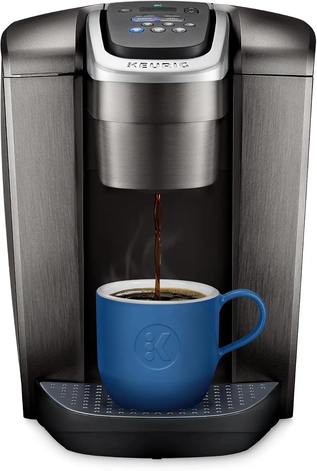 K-Elite Single-Serve K-Cup Pod Coffee Maker, Brushed Slate, 12 oz. Brew Size & Slim Non-Rolling Storage Drawer, Coffee Pod Stora