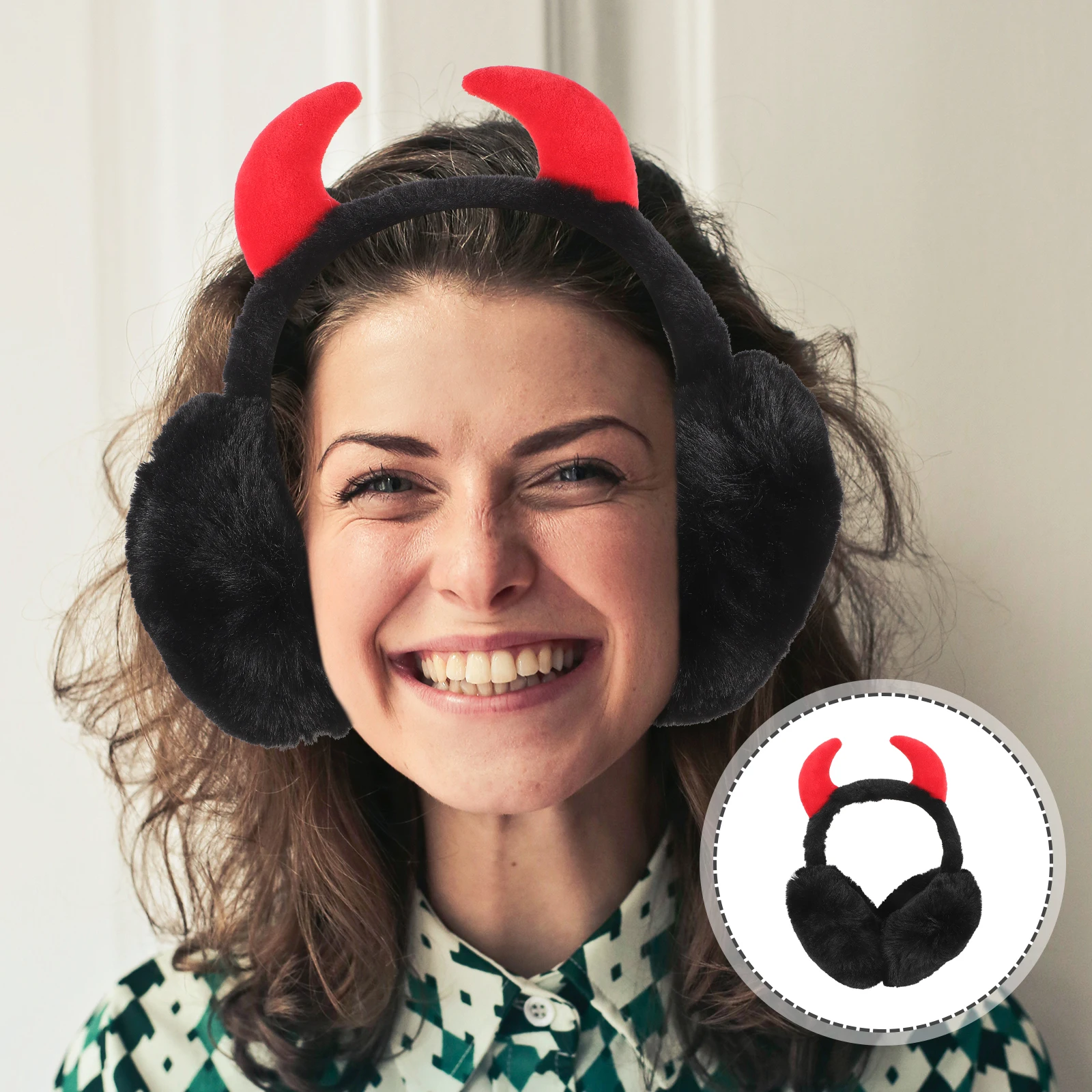 أغطية أذن شتوية عصرية للنساء دافئة قابلة للتنفس لتدفئة الأذن قابلة للطي وخفيفة الوزن للاستخدام الخارجي مع تصميم قرن #2