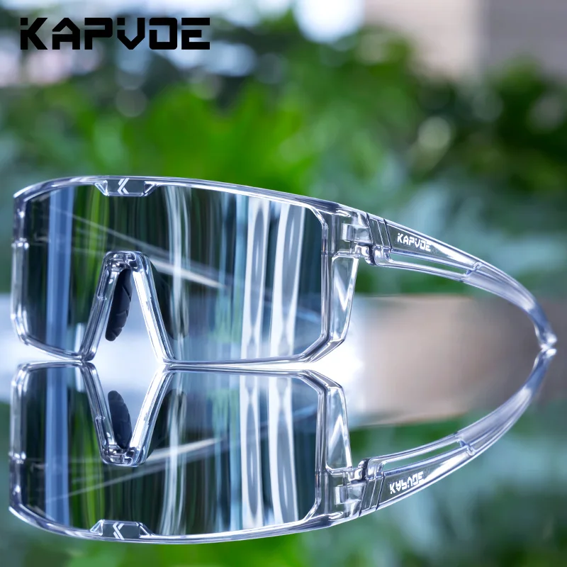 

Kapvoe Color Photochromic Cycling Sunglasses for Men Red Photochromic Blue Cycling Glasses Mountain Bicycle Eyewear Sports MTB