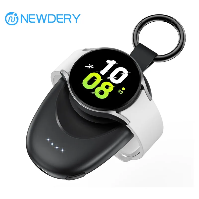 1400mAh Portable Wireless Power Bank for Samsung Galaxy Watch 7/Ultra/6/6 Classic/5 Pro/4/3, Active2/1 Magnetic Keychain Charger