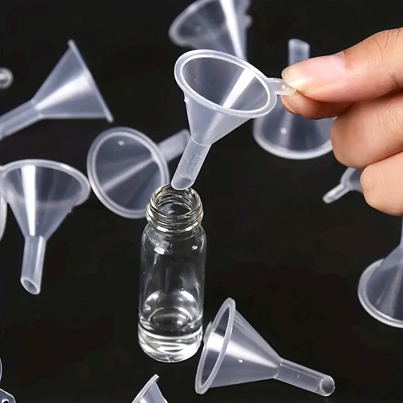 Entonnoir en plastique Transparent, Mini outil de remplissage de liquide pour parfum, huile essentielle, entonnoir artisanal, 5/10 pièces