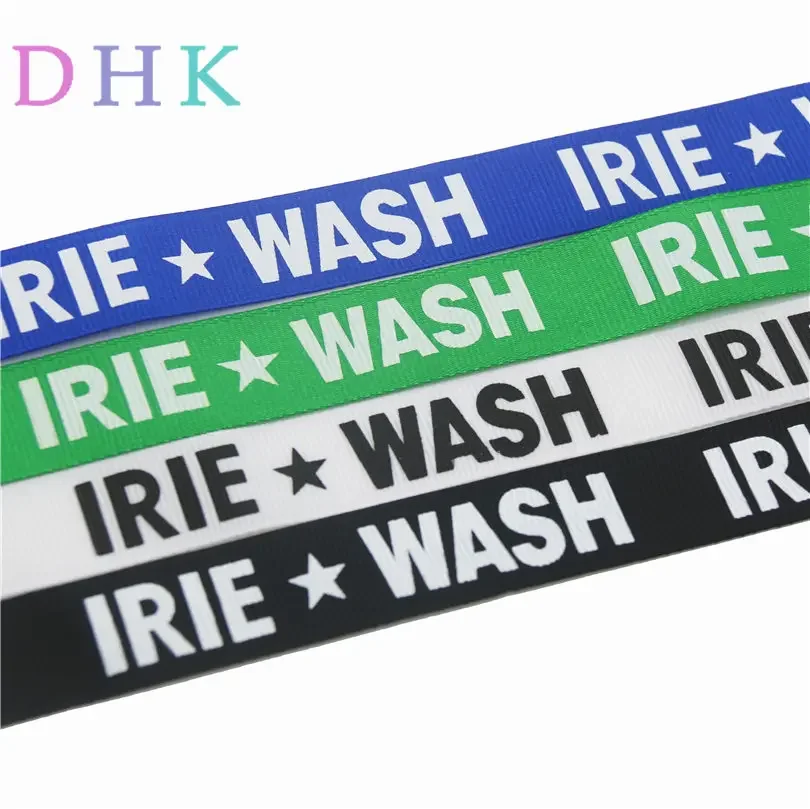 DHK 2 sizes  letter wash printed grosgrain Ribbon Garment accessory hairbow headwear DIY decoration 20-25mm B1595