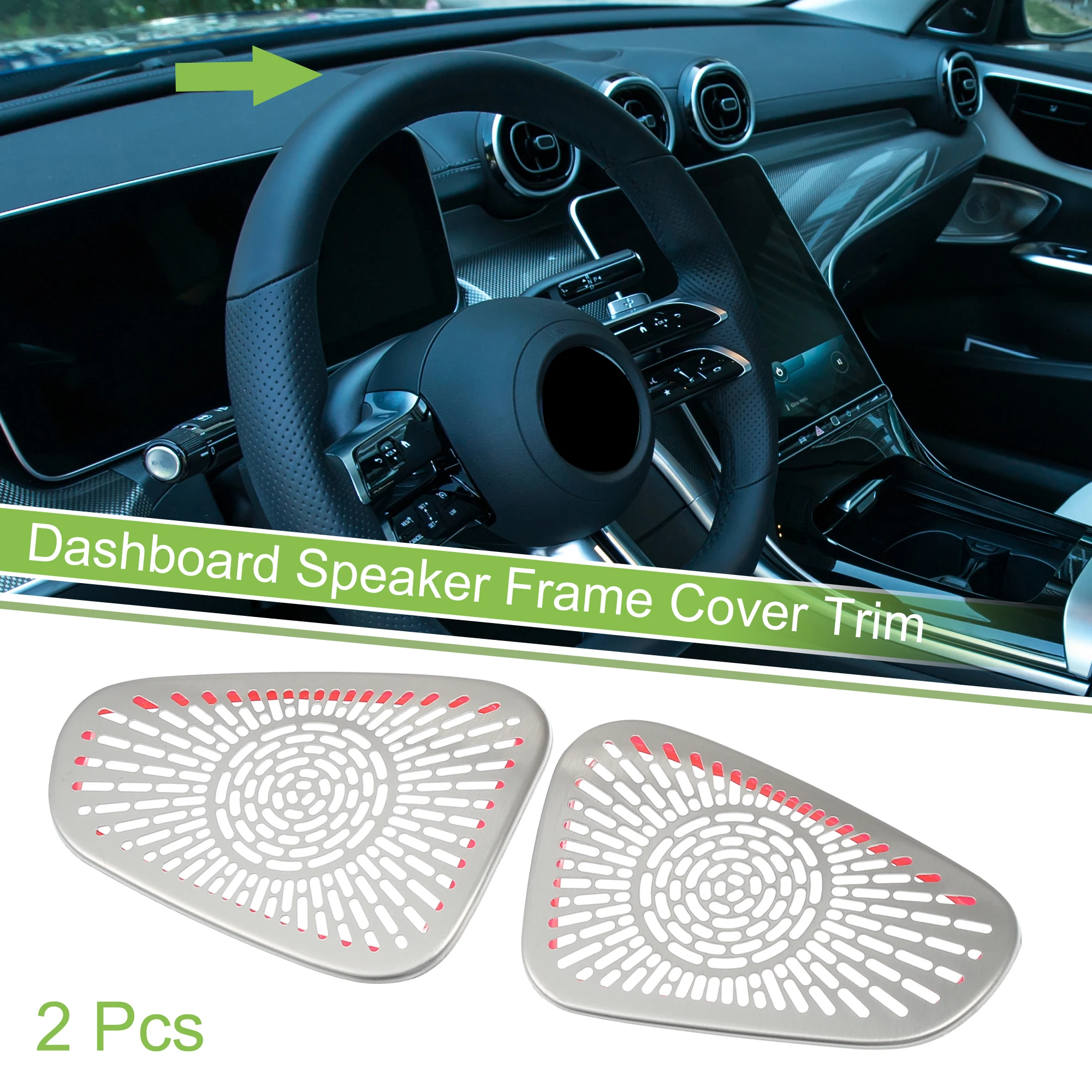 

UXCELL 2- шт. накладка на рамку динамика приборной панели для Mercedes Benz C-CLASS серебристый тон