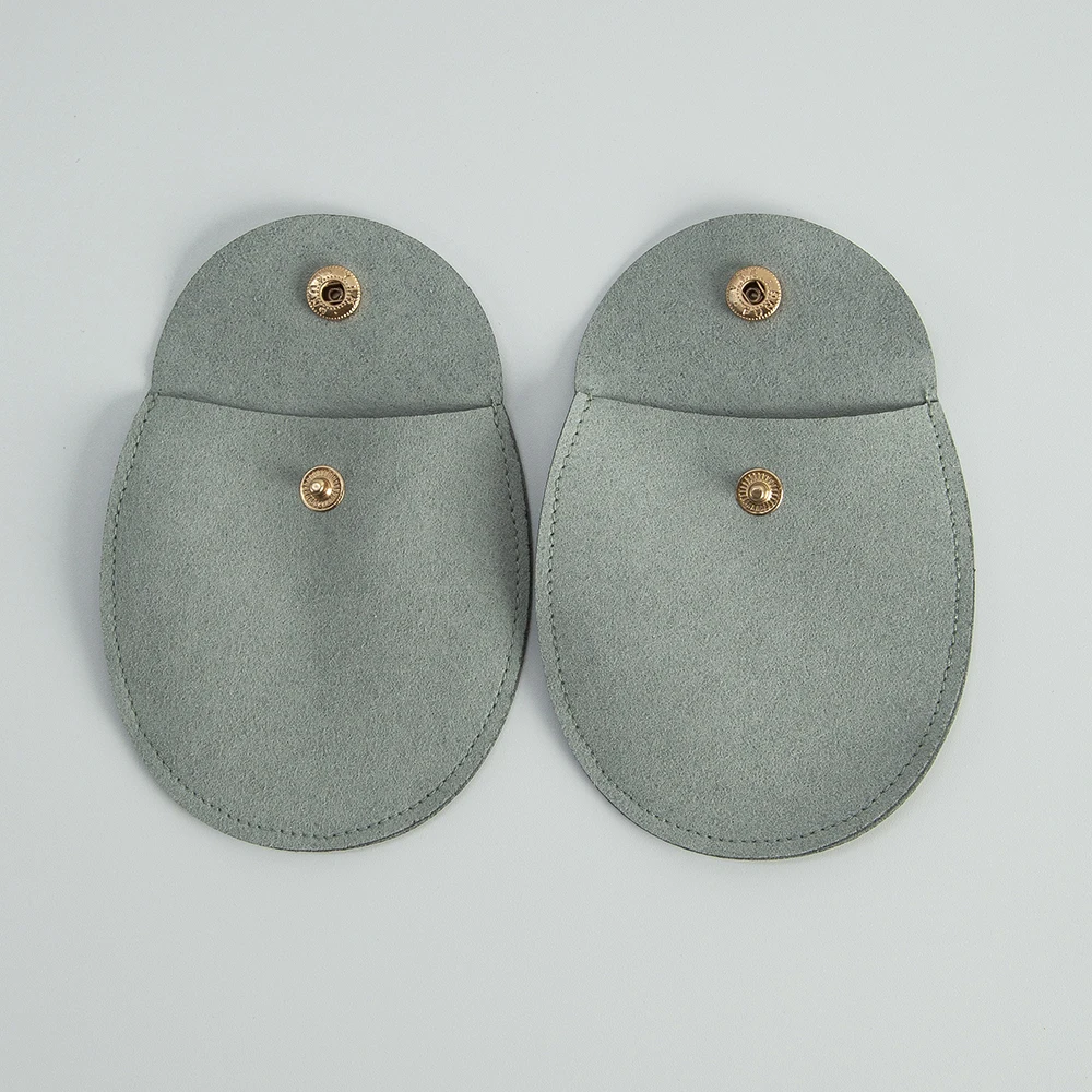 10 Stück 7,8 x 8,5 cm große, stilvolle Mikrofaser-Schmuckbeutel mit Druckknopf, Aufbewahrungstaschen für Ringe und Accessoires, ideal zum Verschenken und zur Präsentation