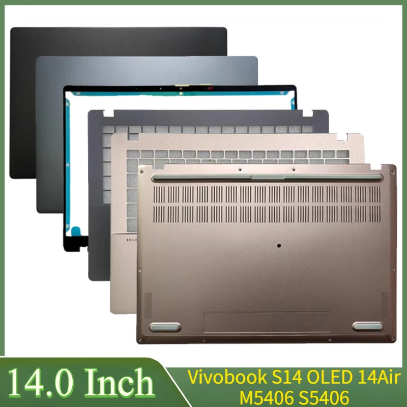 

14-дюймовый новый для Vivobook S14 OLED 14Air M5406 S5406 ноутбука, задняя крышка ЖК-дисплея, передняя панель, упор для рук, верхняя нижняя часть корпуса