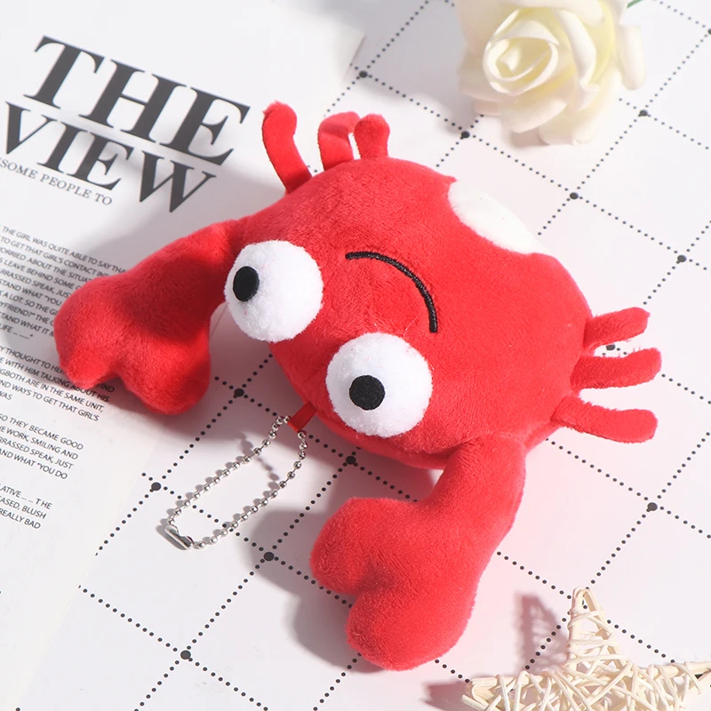 Red Crab Plush Toy Pendant Keychain stuffed Plush Toy cute Animal Stuffed Plush