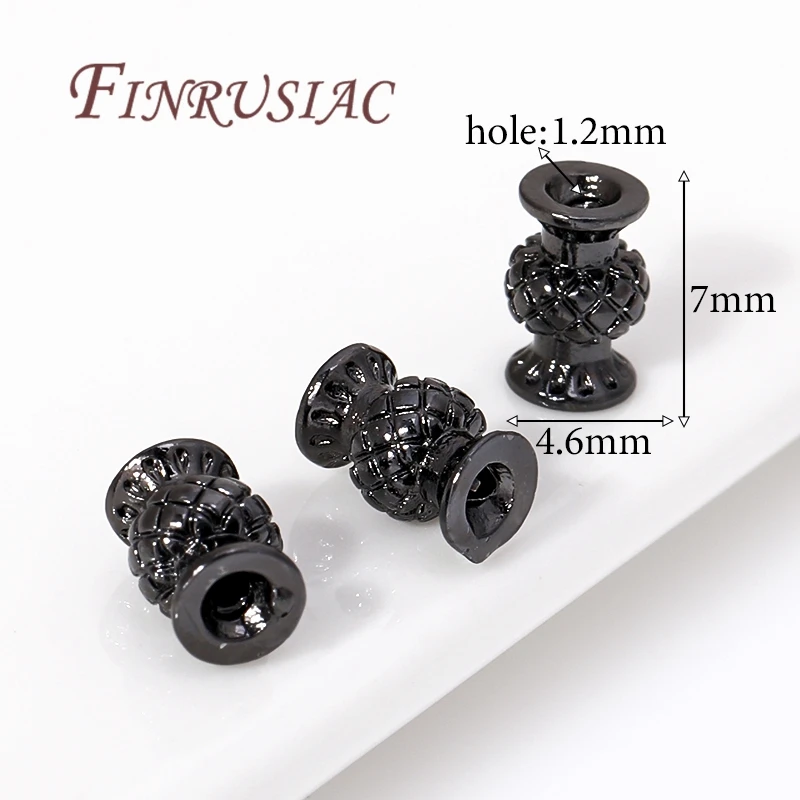 5/10/15Pcs/Lot Black Beads Separators,Vase Shape Beads Accessories For Jewelry,Spacer Bead Findings For DIY