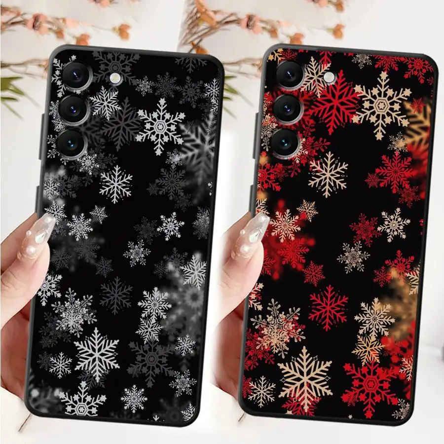 Black Soft Phone Cover Case for Samsung Galaxy A30 A15 A50 A40 A16 A20 A13 A17 A05 A04 A70 A10 A12 A06 Cool Christmas Tree