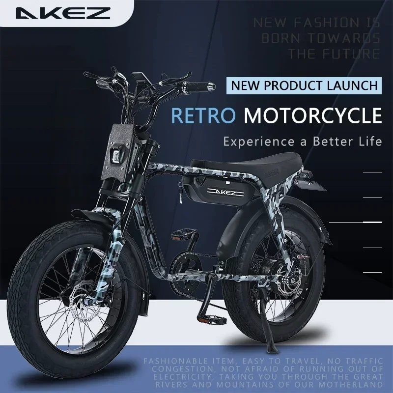 電動自転車 AKEZ 20 インチ ZX ファット タイヤ 48V 1500W 18AH 電動