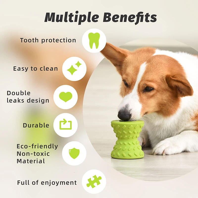 Benepaw Food Dispensing Dog Toys for For Aggressive Chewers Nontxic Natural Rubber Treat Leaking Pet Toys Puppy Bone Play Game