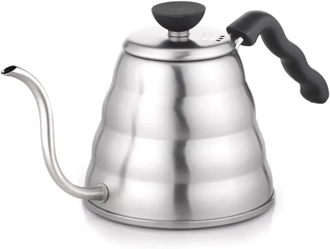 

Premium Gooseneck Drip Kettle, 1200ml Silver, Perfect for Pour-Over Coffee Brewing