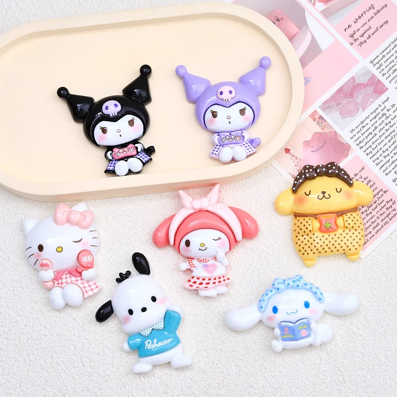 Sanrio-Accesorios de resina kawaii para manualidades, adornos de álbumes de recortes, 5 piezas