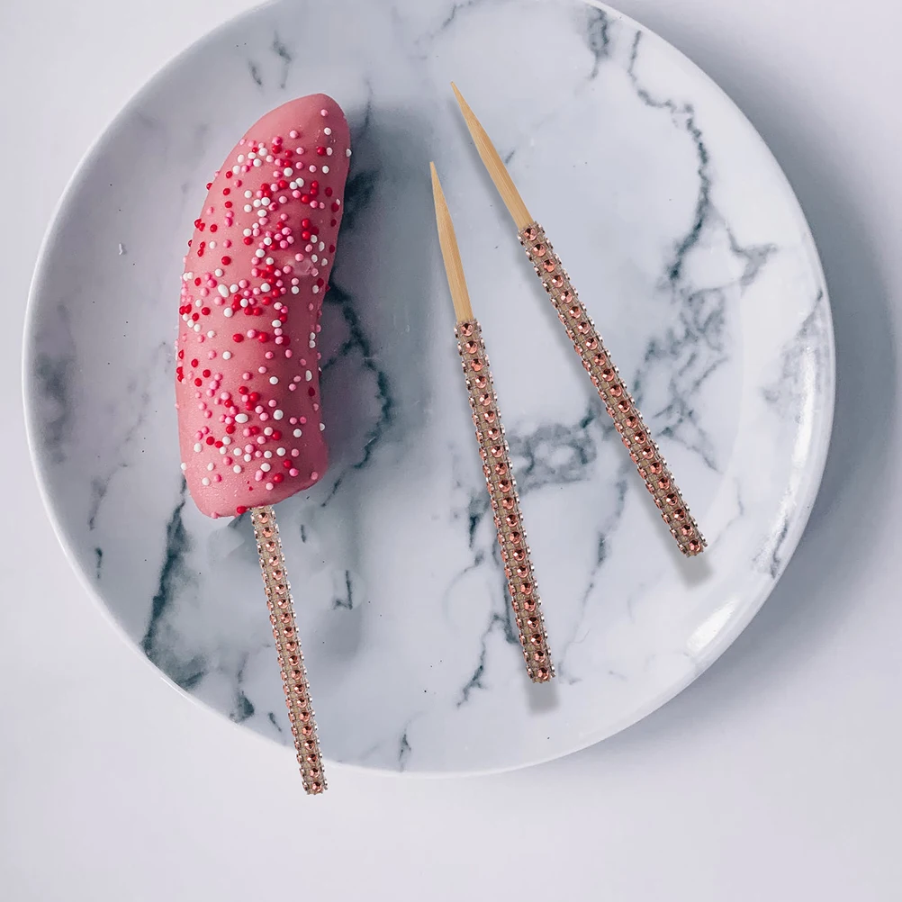 

32pcs Decorative Apple Sticks Candy Suckers Accessories Rose Gold Christmas Party Cake Pops Tools Multi Function Lollipop Sticks