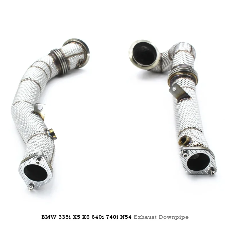 Head Section High flow Pipes Exhaust Pipes branch downpipe Exhaust Pipe with catalyst for BMW X5 N54 3.0T 2011-2017