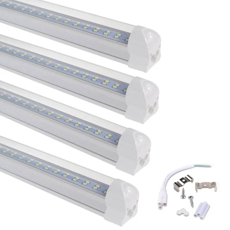 

Integrated LED Tube Lights 8ft Dual-Sided 170 Degree, 72W 72000LM, AC85-277V, SMD2835 Clear Cover, Cool White 6000K, LED Cooler