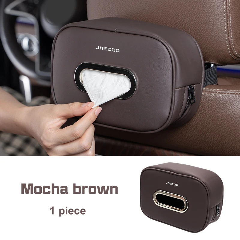 Genuine Leather Car Seat Tissue Box Paper Storage Bag Interior Accessories Suitable for Chery Jaecoo J7 J8 J5 J6 2024 2026