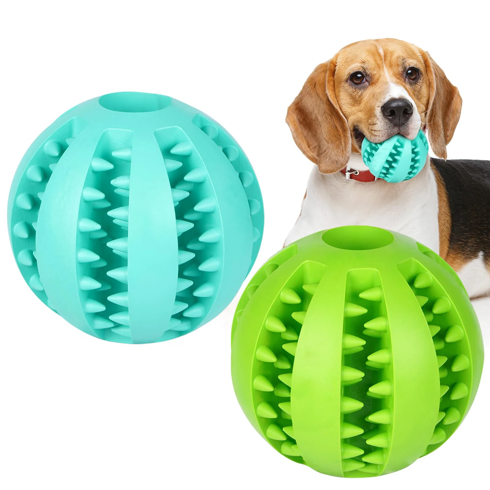 Dog Toy Rubber Ball Bite Resistant Molar Leakage Corgi Training Dog Ball Pet Educational Toy Bite Not Damage Watermelon Ball