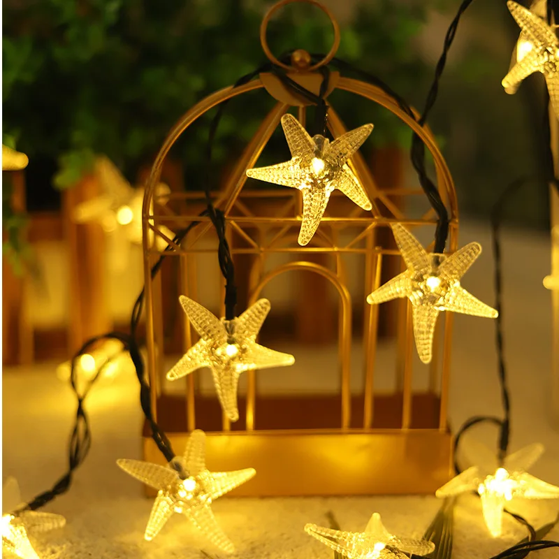 

Outdoor Solar String Lights Waterproof Starfish Lights Garden Fairy Lights String Patio Home Decoration 323