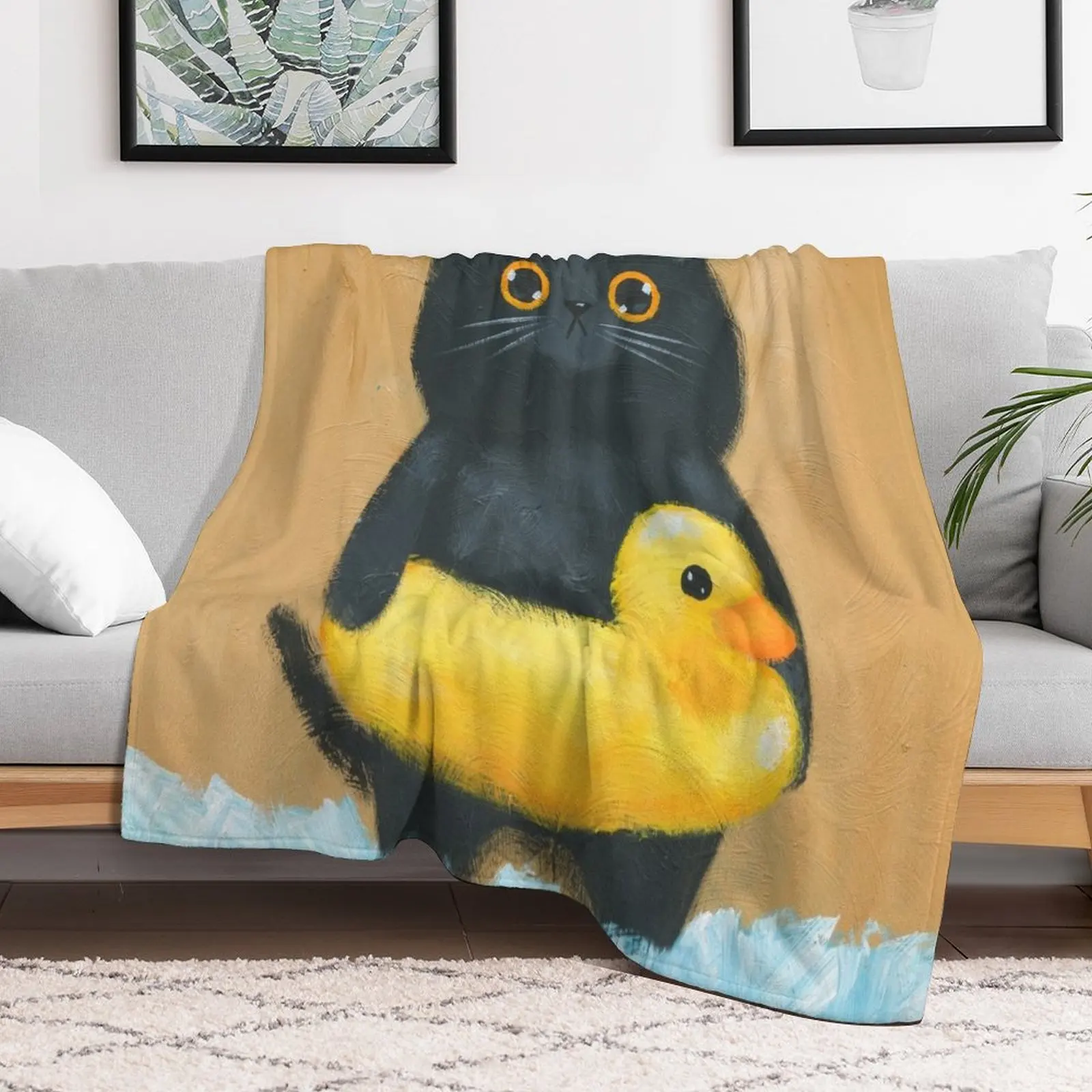 

At The Beach Rubber Ducky Throw Blanket Retros Sofa Throw Decoratives For Sofa Thin Blankets Polar for sofa Blankets