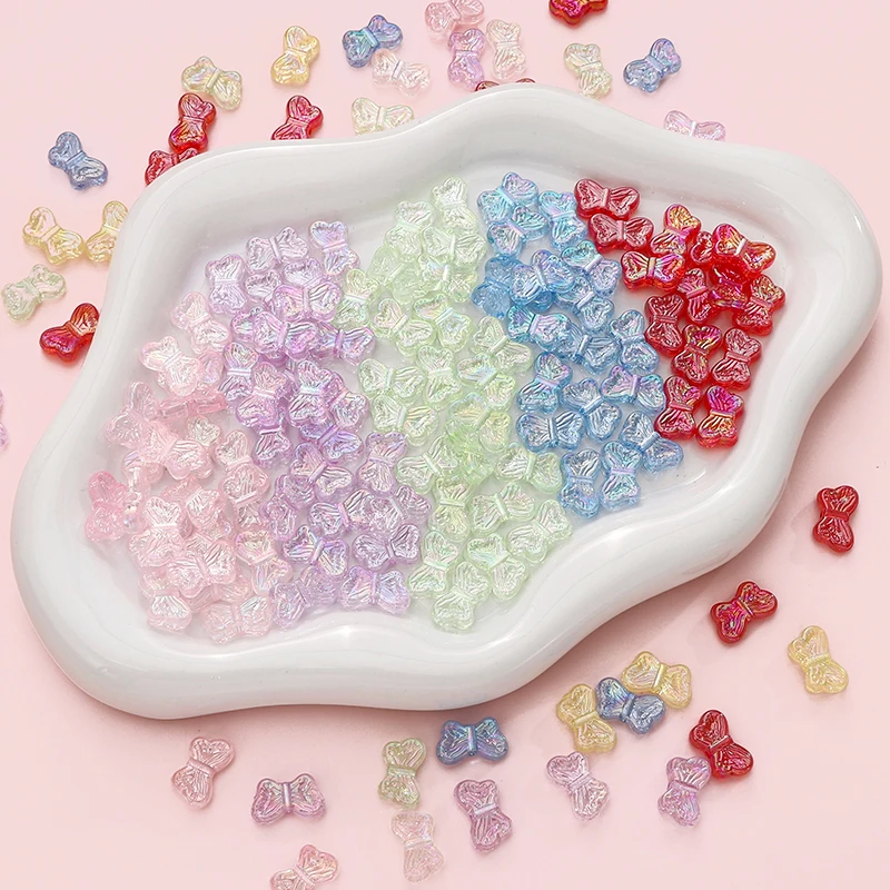 10-30 stuks 14x8mm veelkleurige vlindervorm acryl kralen spacer losse kralen voor DIY armband telefoon ketting sieraden maken benodigdheden