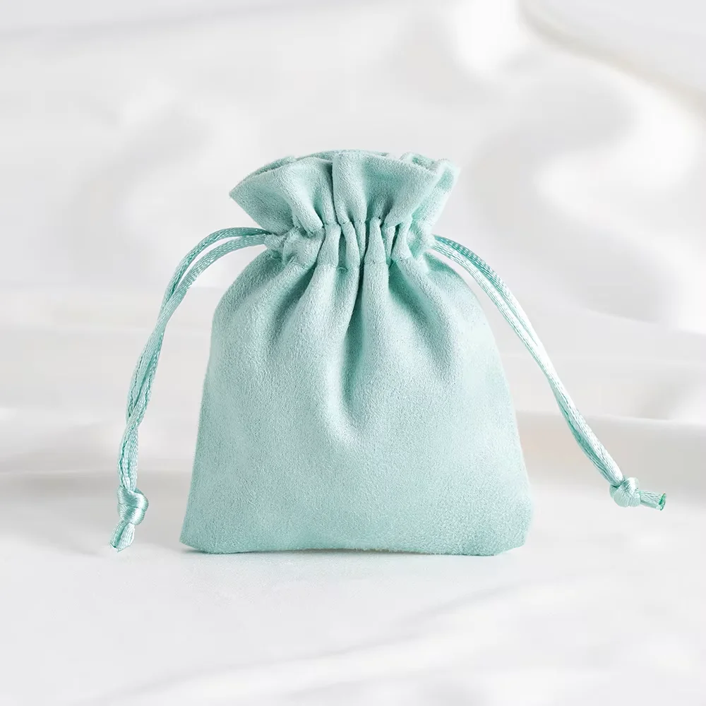5pcs Premium Flannel Drawstring Pouches for Jewelry Storage