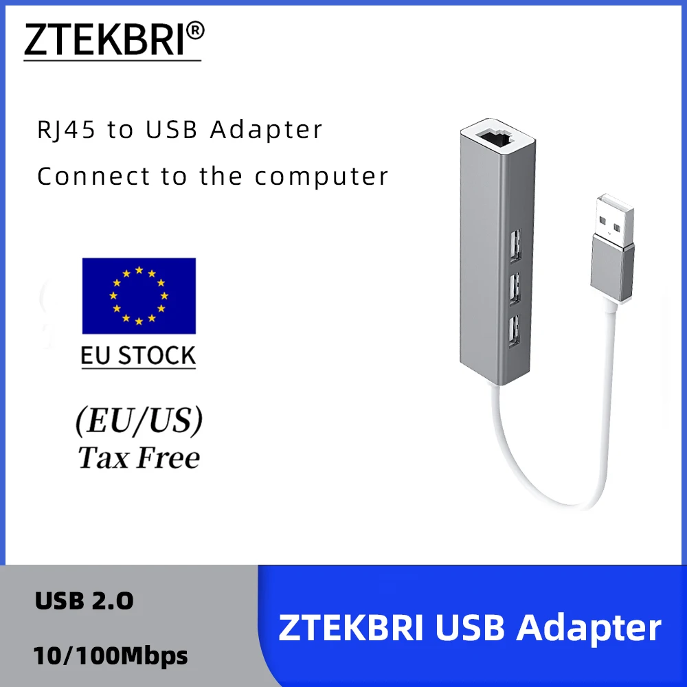 Aluminium alloy 3 Port RJ45 to USB2.0 Adapter of Smart  Battery Management System 16S 100A Connecting  PC ,Laptop