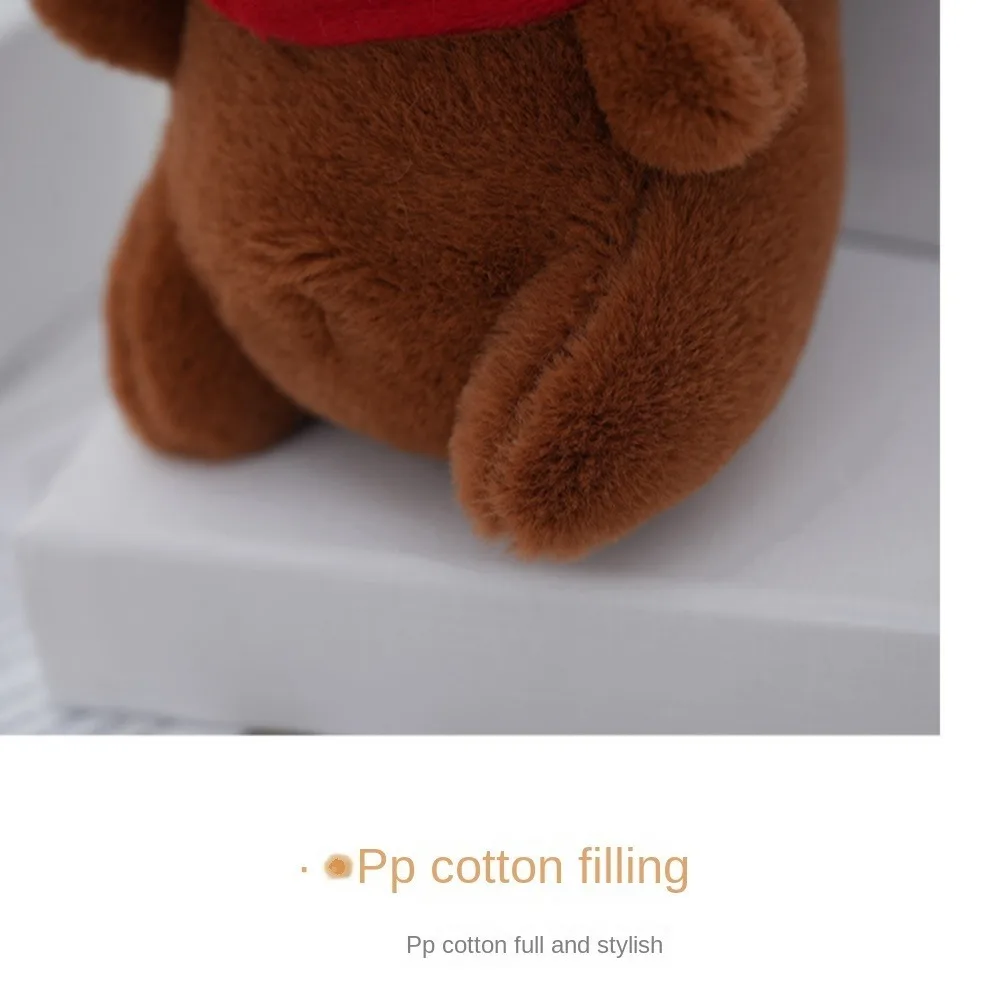 Cartoon Capybara Plush Capybara Keychain Guinea Pig Stuffed Animals Fluffty Animal Doll Soft Headgear Capybara Doll Kids