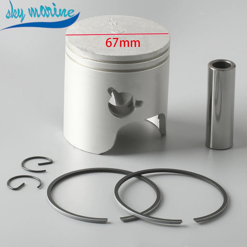 6H4-11631-09 3Cyl Piston Kit Std With Rings Replace for Yamaha Outboard Engine 40HP 50HP 6H4-11631,6H4-11631-01 67MM