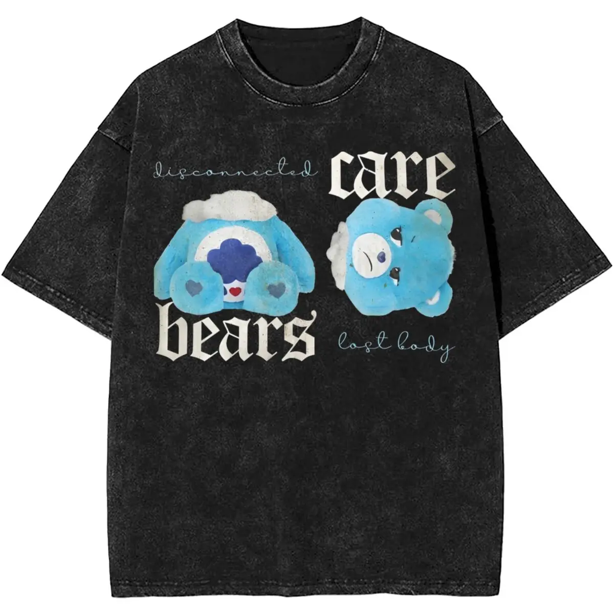 

Футболка Care Bears Broken Washed, потрясающие хлопковые футболки для пар, летние модные футболки с круглым вырезом, топы большого размера с принтом