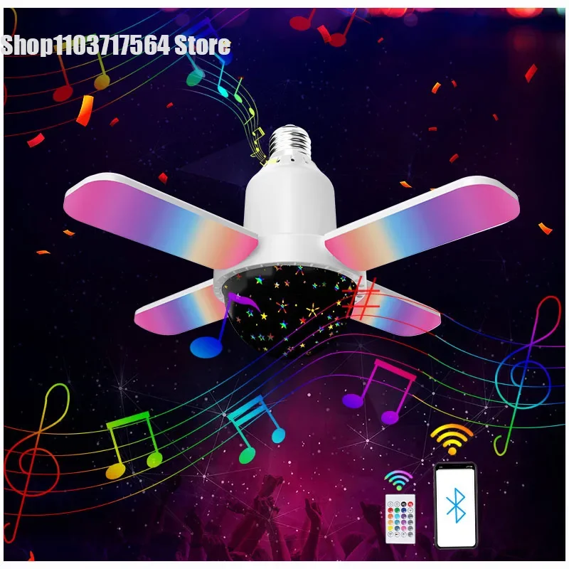 Imagem -02 - Mini Quatro Folhas Bluetooth Starry Sky Light sem Fio Colorida Branco Casa Interior Palco Atmosfera Musical Mais