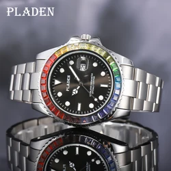 Men's Quartz Watch PLADEN Brand Luxury Designer Water-Resistant Watches Stainless Steel Unique Fashion Timepieces For Gentleman