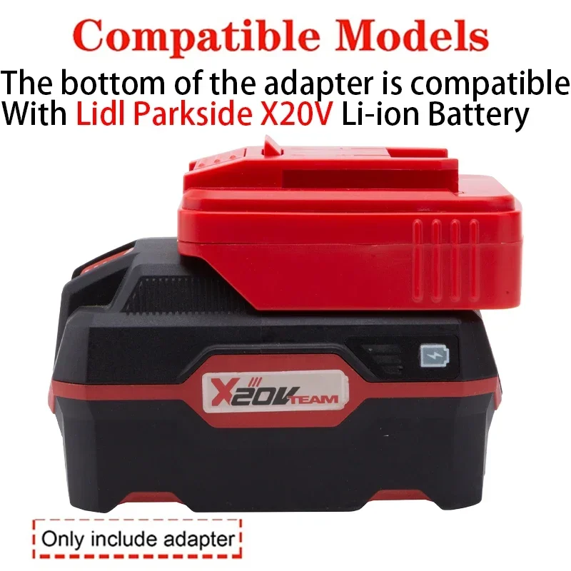 Battery Adapter/Converter for Einhell/X-Change/Ozito 18V Li-ion tools to Lidl Parkside X20V Li-ion Battery Adapter