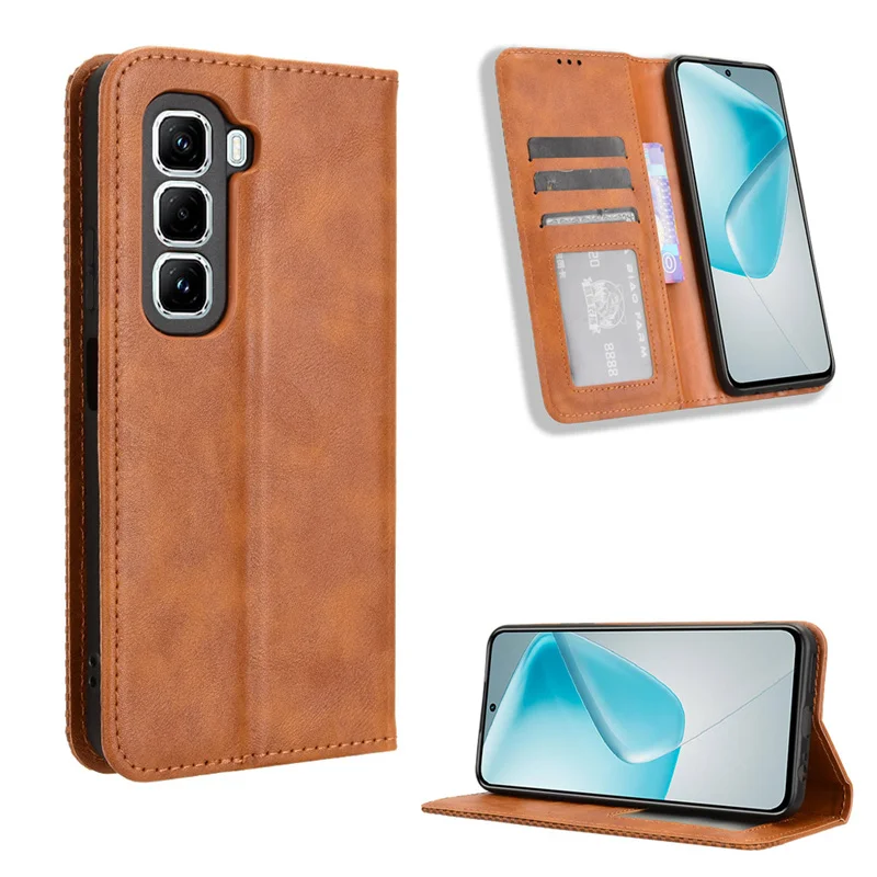 For Infinix Hot 50 Pro Plus 4G magnetic protective case for Infinix Hot 50 Pro+ 4G X6880 wallet mobile phone full leather case