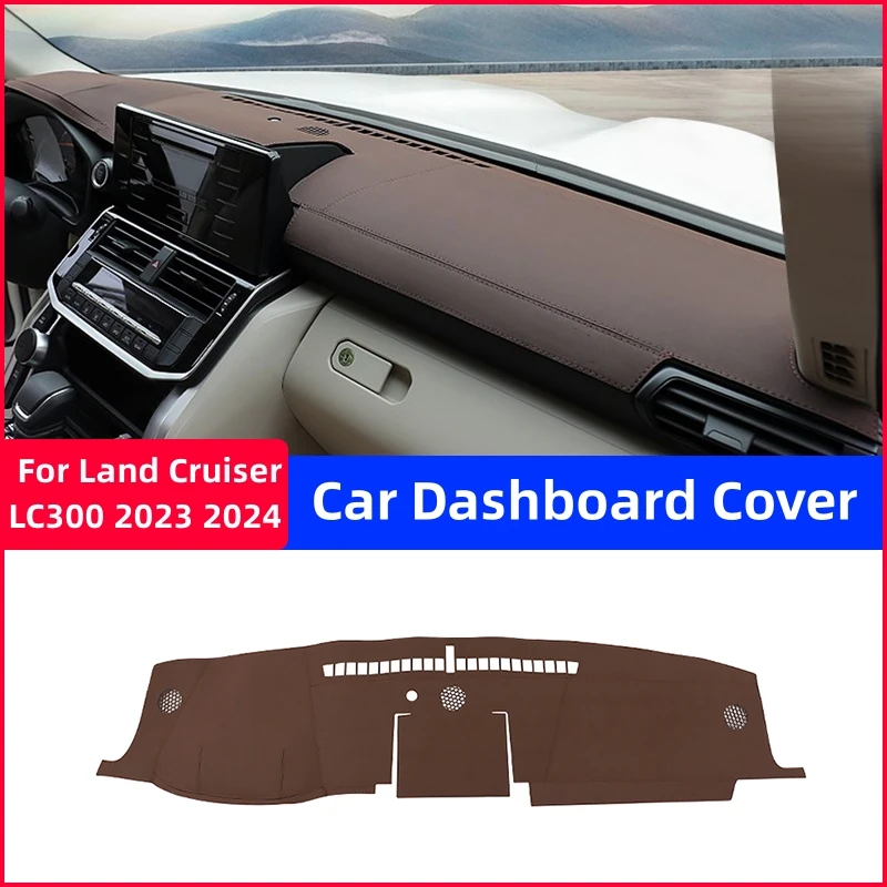 For Toyota Land Cruiser LC300 2022 2023 Car Dashboard Cover Frosted Leather Sun Shade Dash Mat Non-Slip Dashboard Pad Carpet LHD